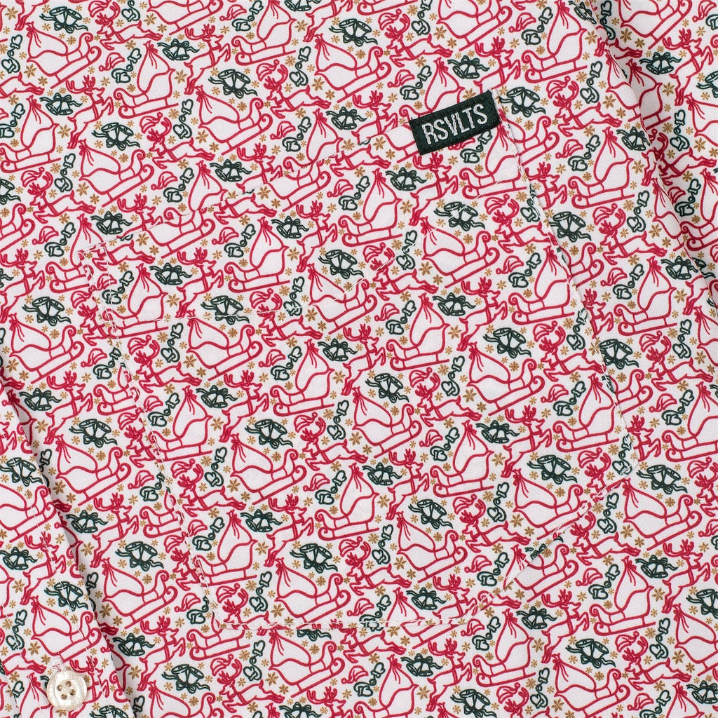 RSVLTS Merry Mashup Long Sleeve Shirt in Red — detail 2