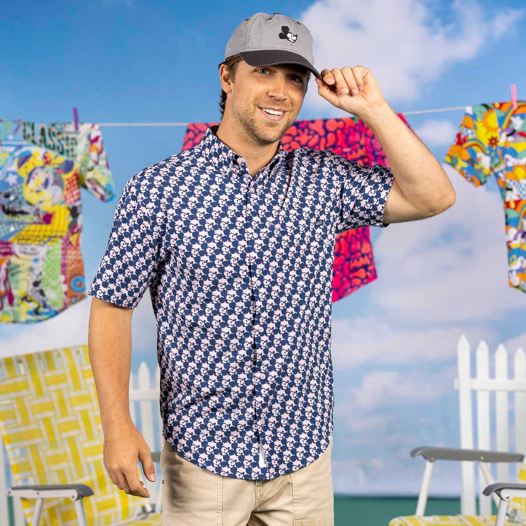 RSVLTS Pixel Pal KUNUFLEX Short Sleeve Shirt in Blue — detail 3