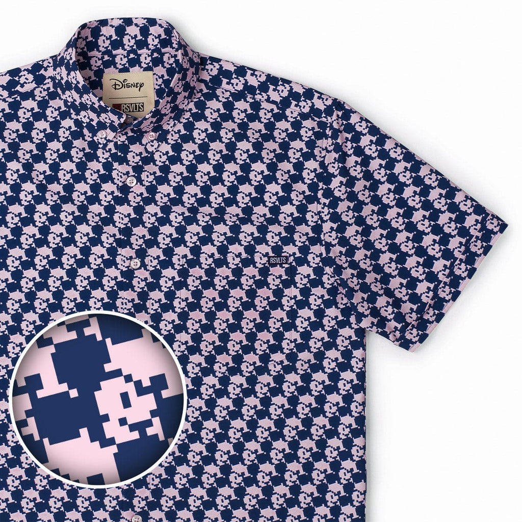 RSVLTS Pixel Pal KUNUFLEX Short Sleeve Shirt in Blue — front view