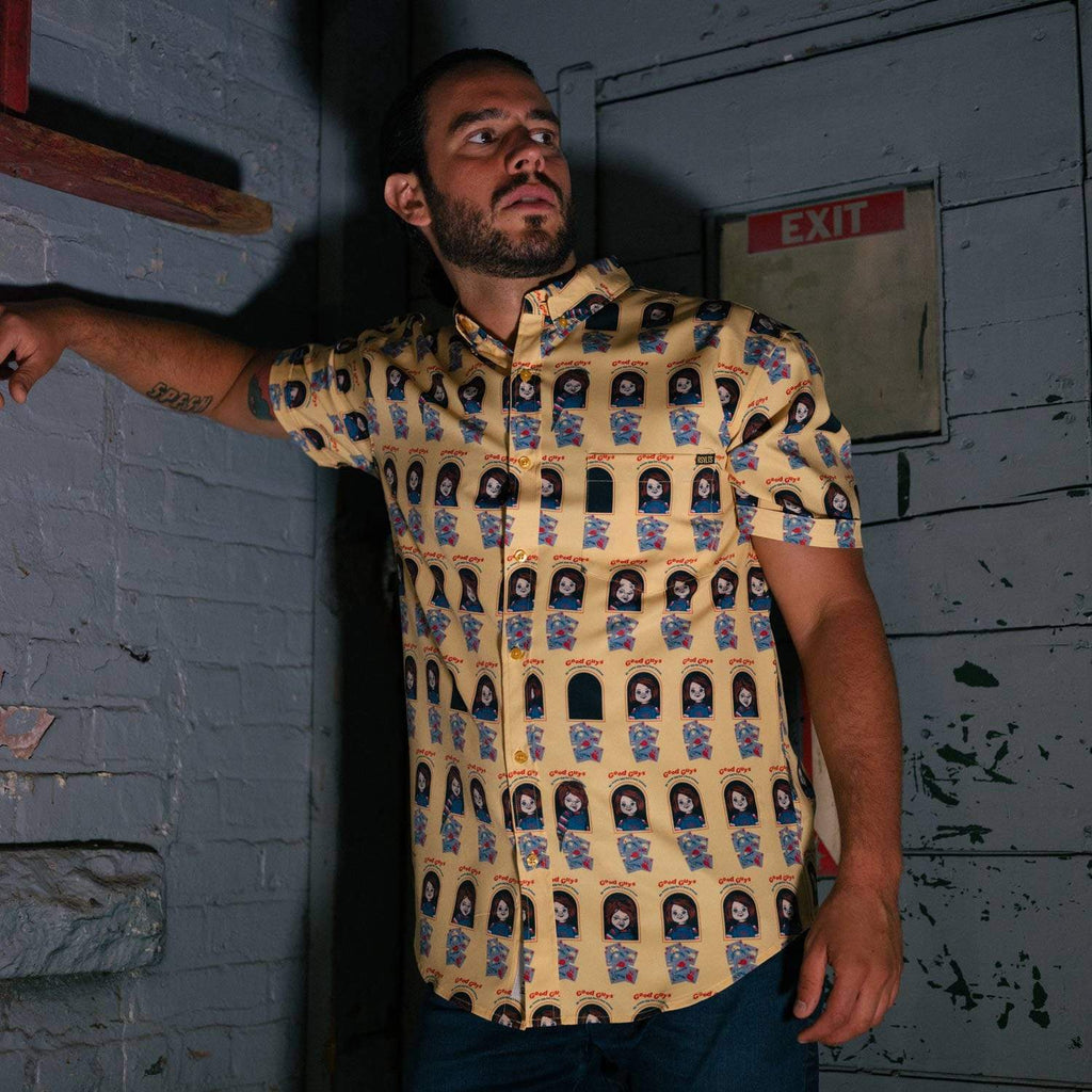 RSVLTS Friends ‘Till the End KUNUFLEX Short Sleeve Shirt in Yellow — detail 3