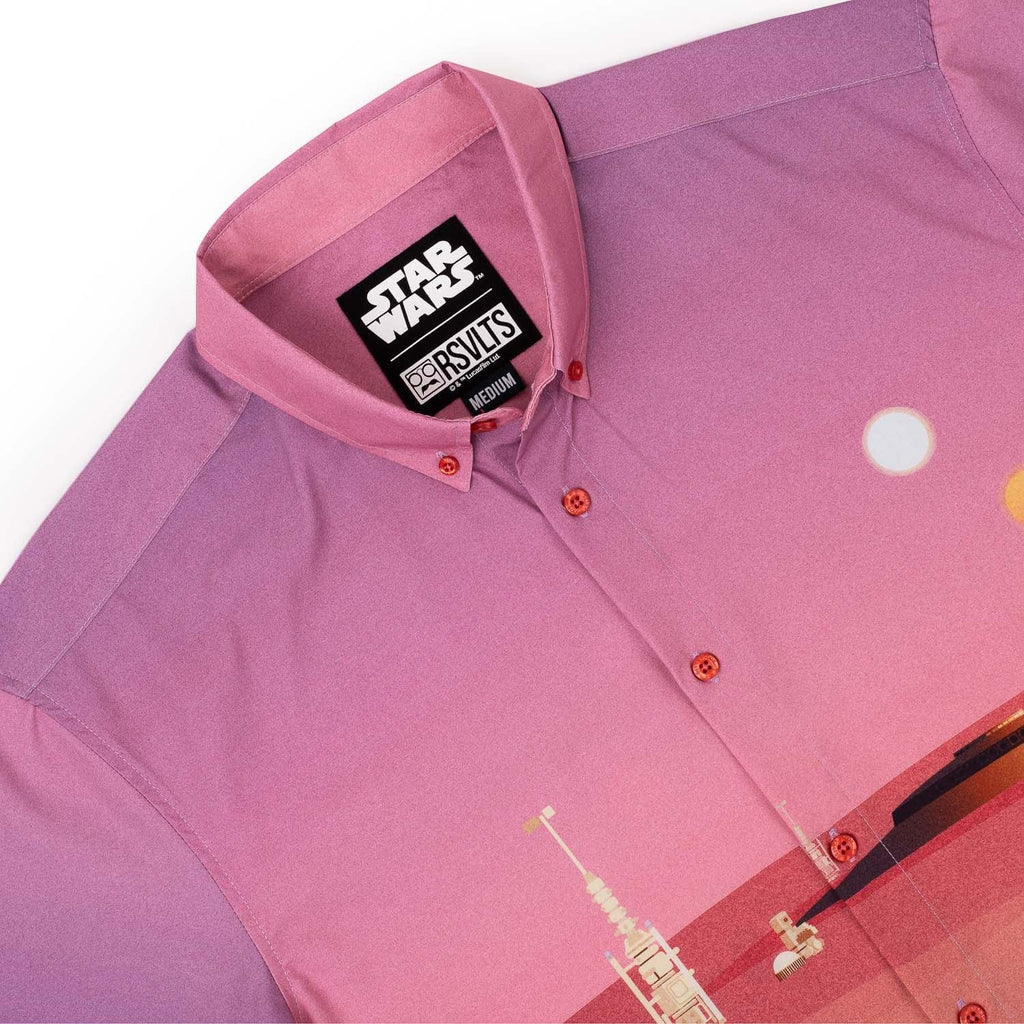 RSVLTS Rising Suns KUNUFLEX Short Sleeve Shirt in Pink — detail 6