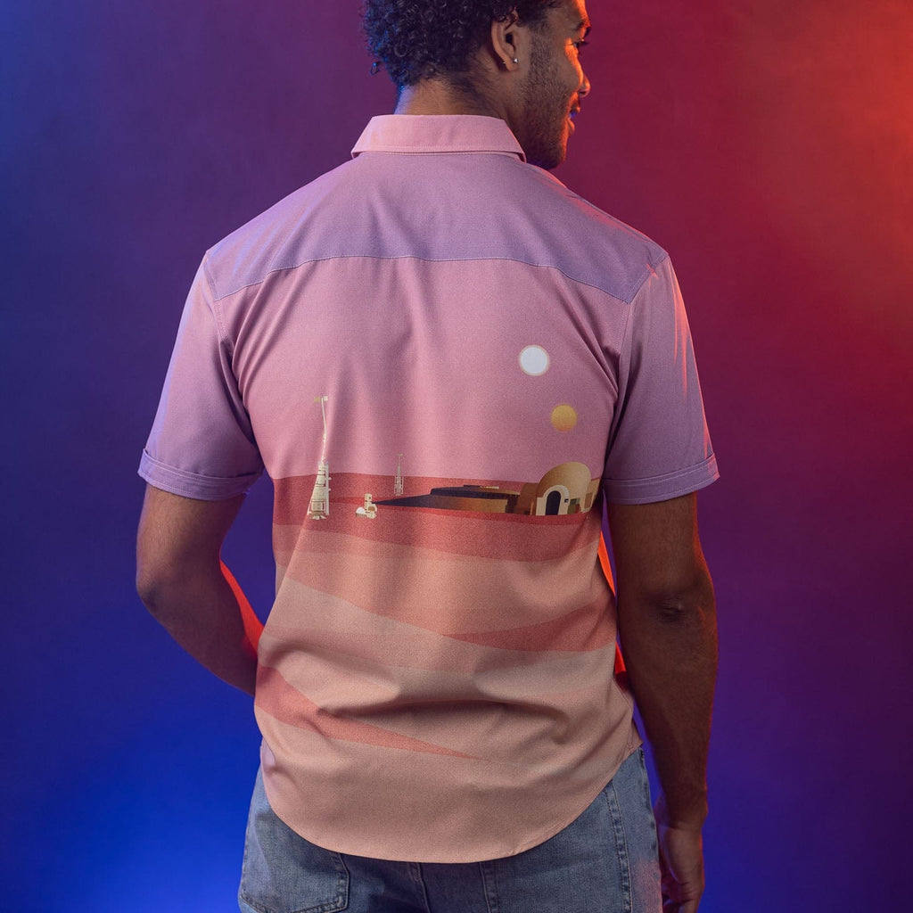 RSVLTS Rising Suns KUNUFLEX Short Sleeve Shirt in Pink — detail 7
