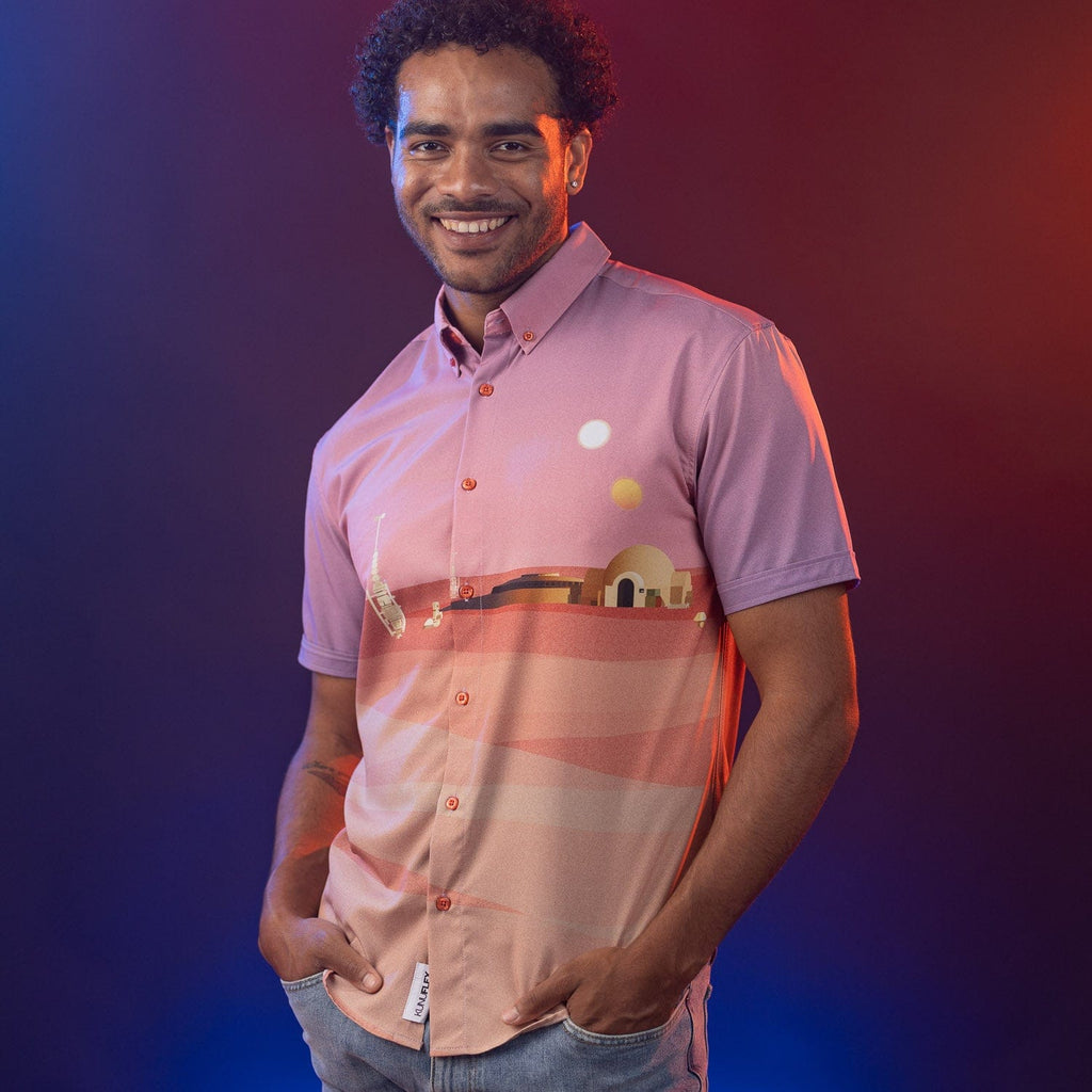 RSVLTS Rising Suns KUNUFLEX Short Sleeve Shirt in Pink — detail 10
