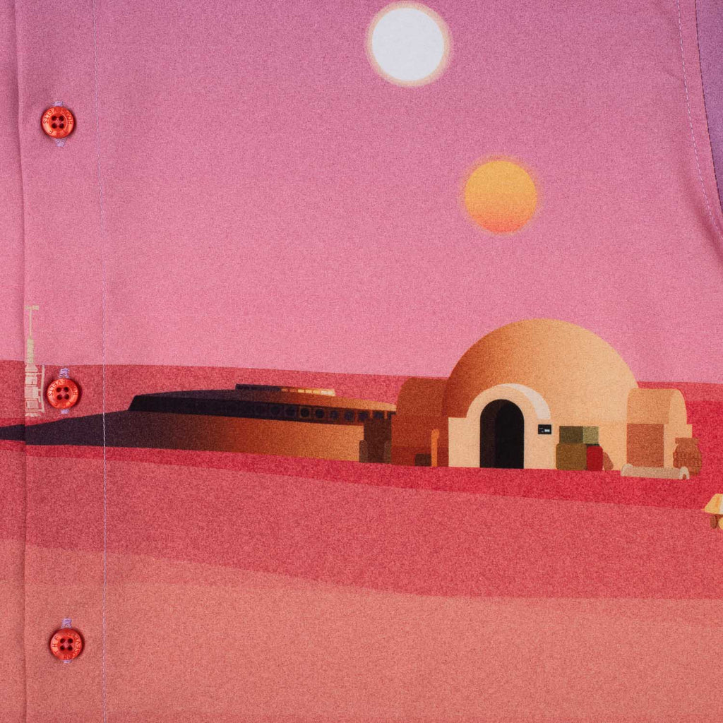 RSVLTS Rising Suns KUNUFLEX Short Sleeve Shirt in Pink — detail 8