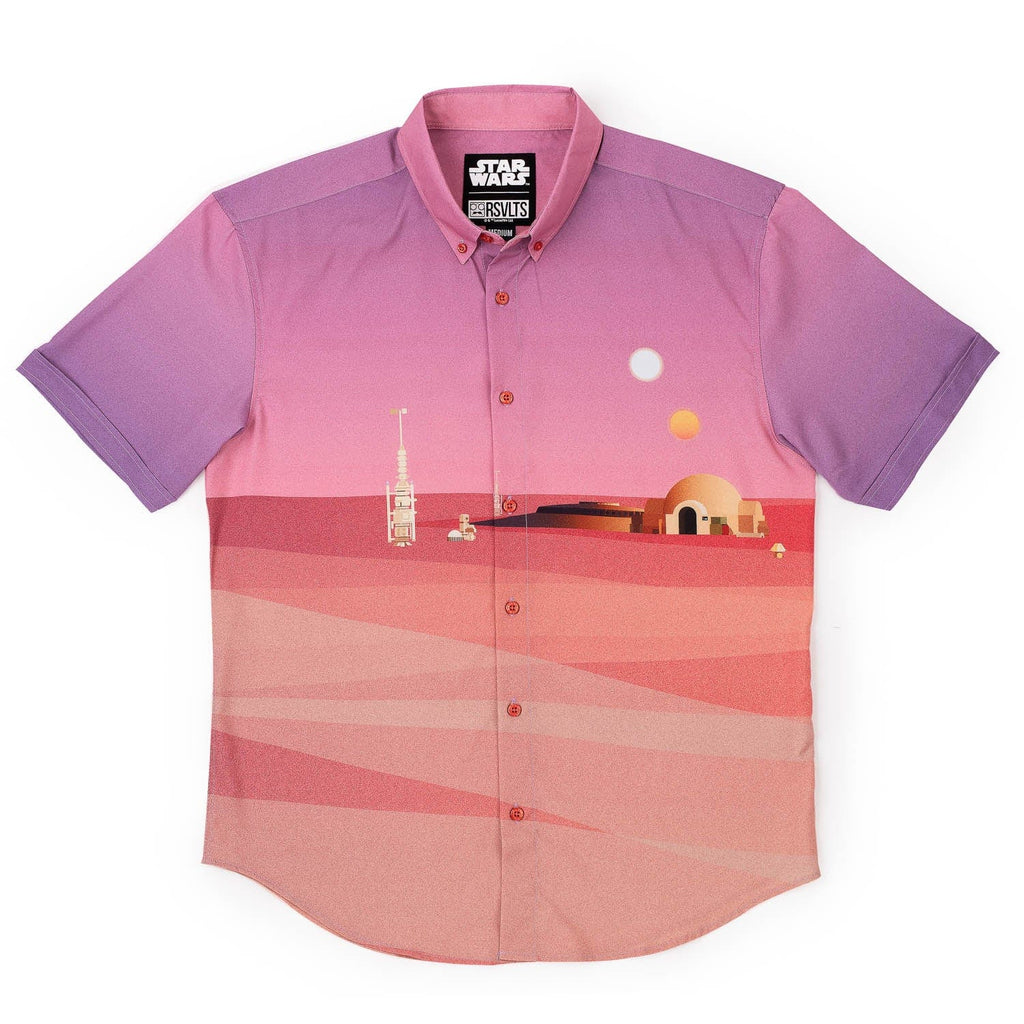 RSVLTS Rising Suns KUNUFLEX Short Sleeve Shirt in Pink — detail 4