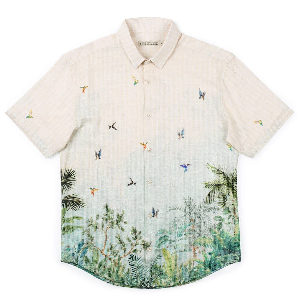 RSVLTS Hummingbird Bliss Bamboo Short Sleeve Shirt in Green — detail 5