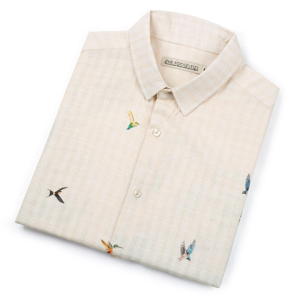RSVLTS Hummingbird Bliss Bamboo Short Sleeve Shirt in Green — detail 11