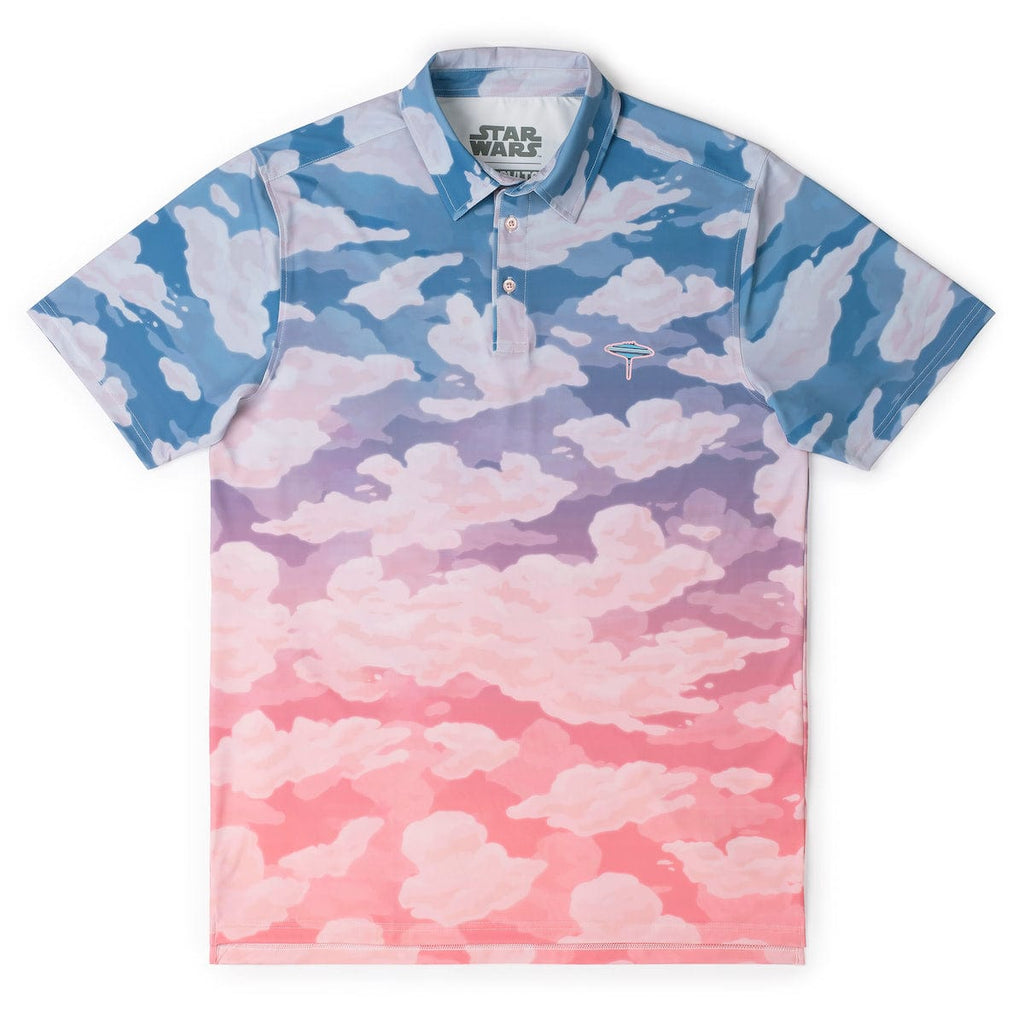 RSVLTS Cloud City Sunset All-Day Polo in Blue — front view
