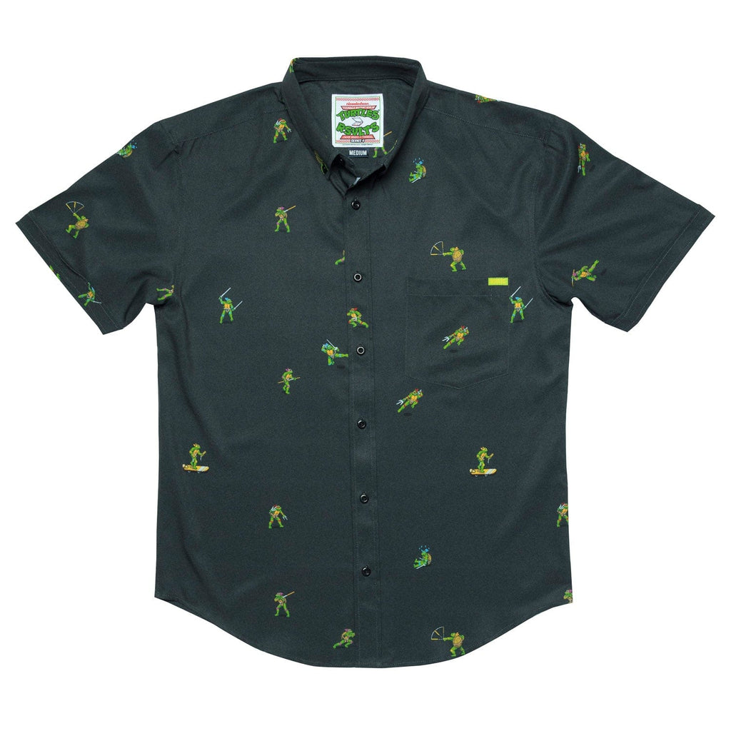 RSVLTS Choose Your Turtle (At Night) KUNUFLEX Short Sleeve Shirt in Green — detail 4