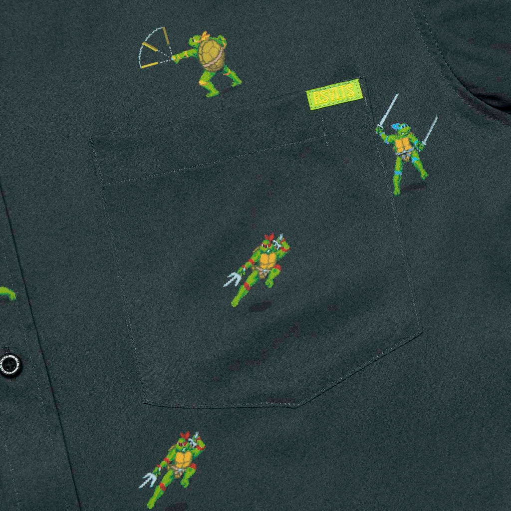 RSVLTS Choose Your Turtle (At Night) KUNUFLEX Short Sleeve Shirt in Green — detail 6