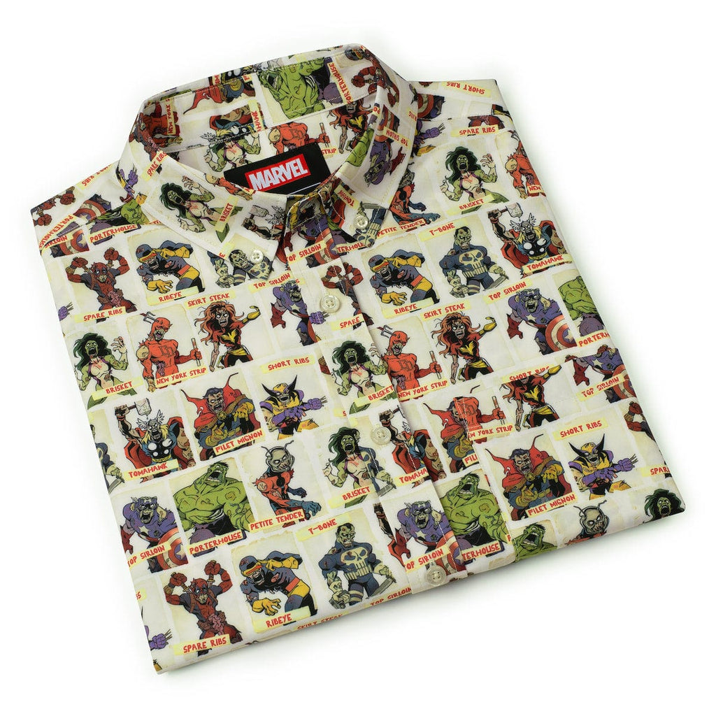 RSVLTS Never Meat Your Heroes KUNUFLEX Short Sleeve Shirt in Green — detail 10