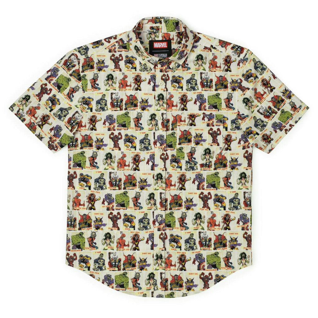 RSVLTS Never Meat Your Heroes KUNUFLEX Short Sleeve Shirt in Green — detail 6