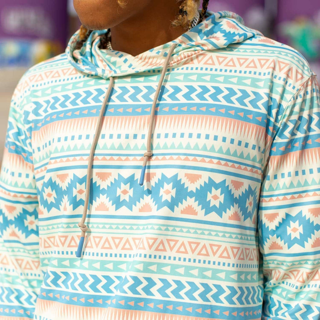 RSVLTS Aztec Pastel Performance Hoodie in Multicolor — detail 6