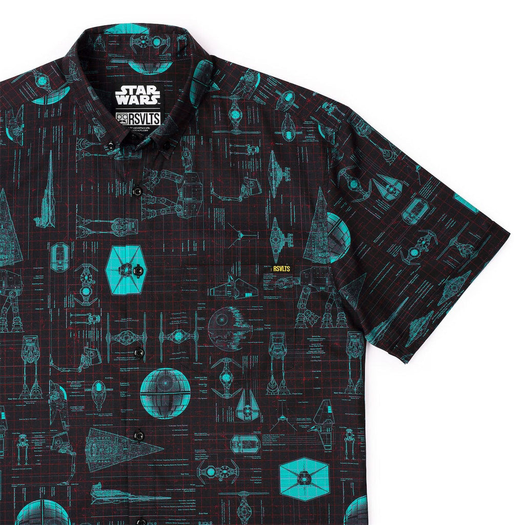 RSVLTS Quite Operational KUNUFLEX Short Sleeve Shirt in Black — front view