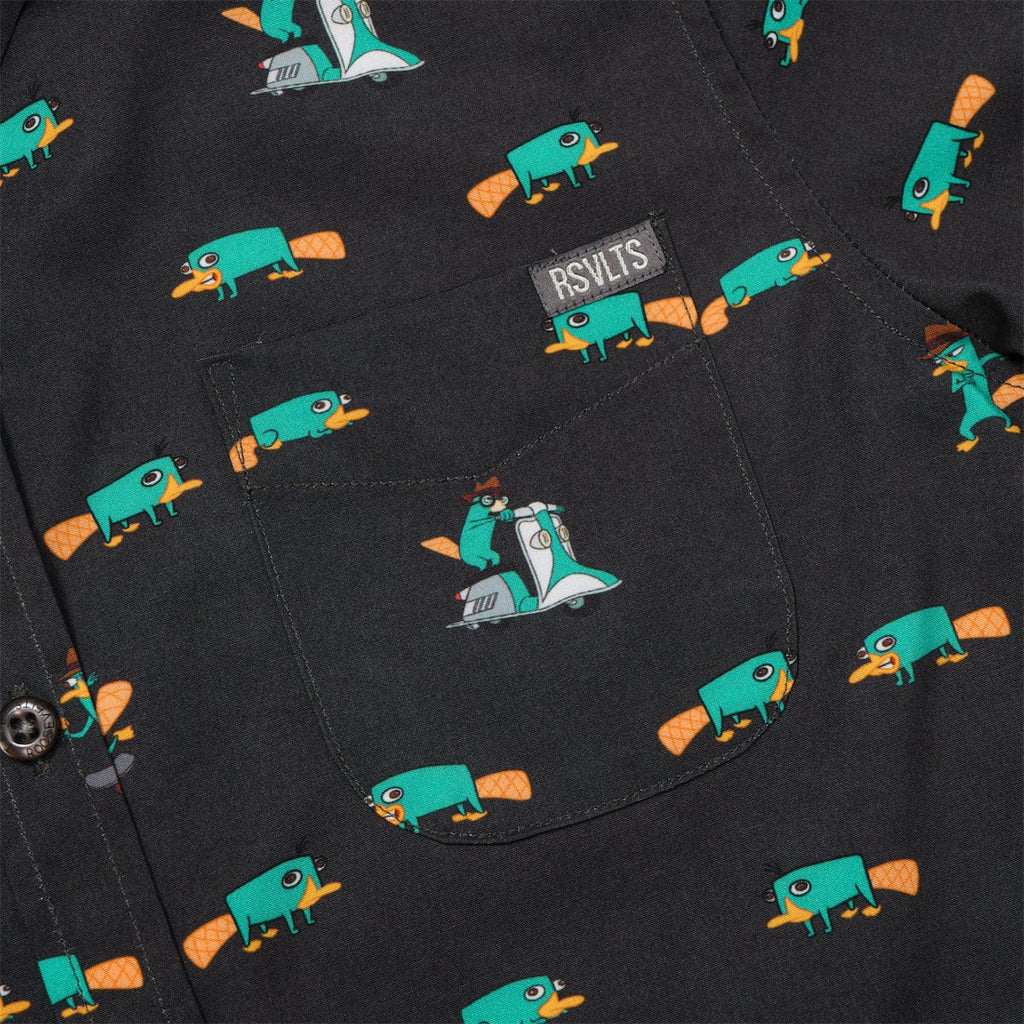 RSVLTS Semi-Aquatic Egg-Laying Mammal of Action Youth KUNUFLEX Short Sleeve Shirt in Black — detail 4