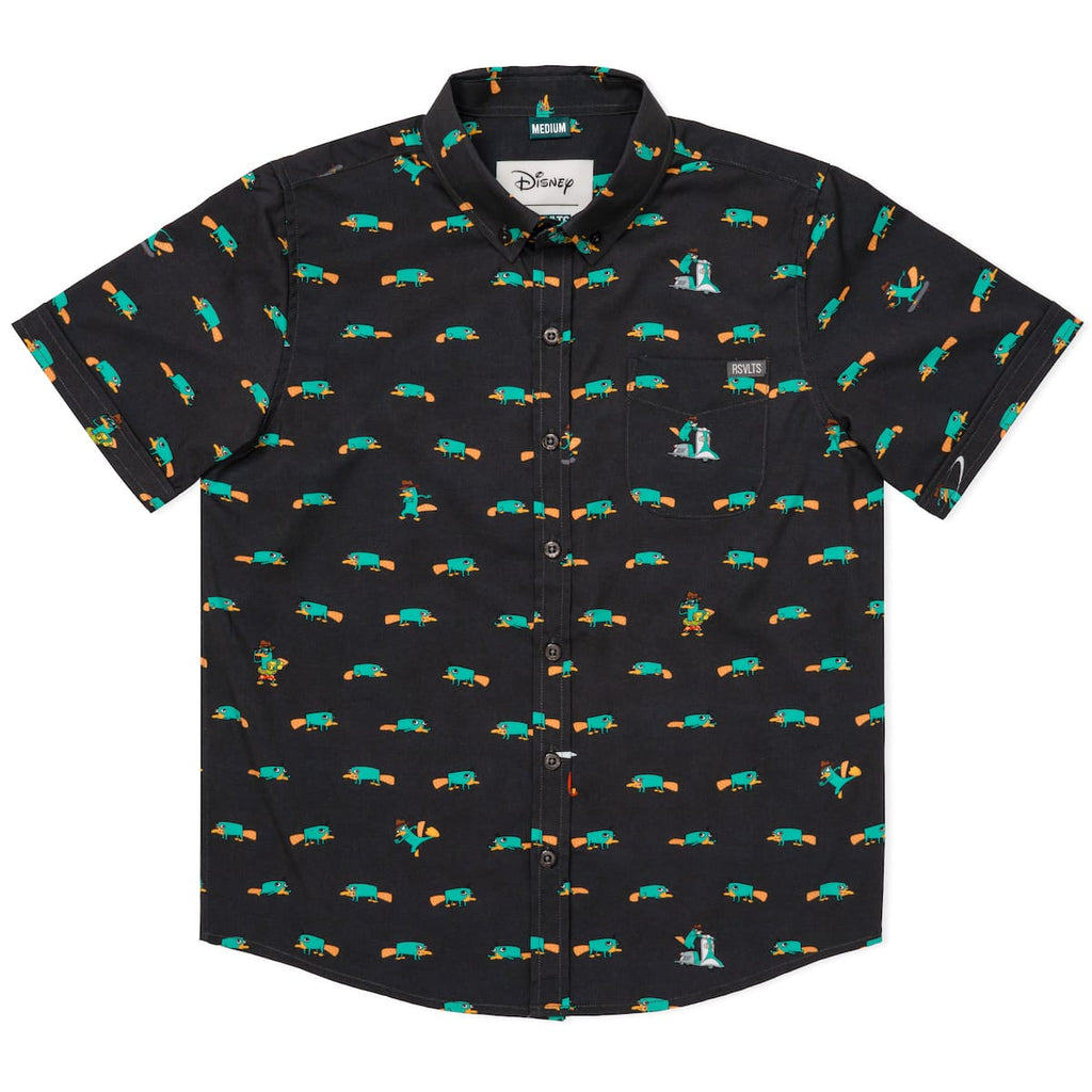 RSVLTS Semi-Aquatic Egg-Laying Mammal of Action Youth KUNUFLEX Short Sleeve Shirt in Black — detail 3