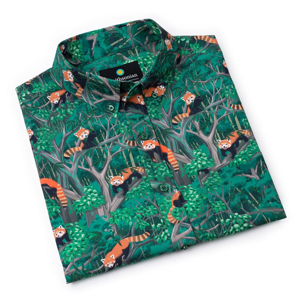 RSVLTS Red Panda-monium KUNUFLEX Short Sleeve Shirt in Green — detail 7