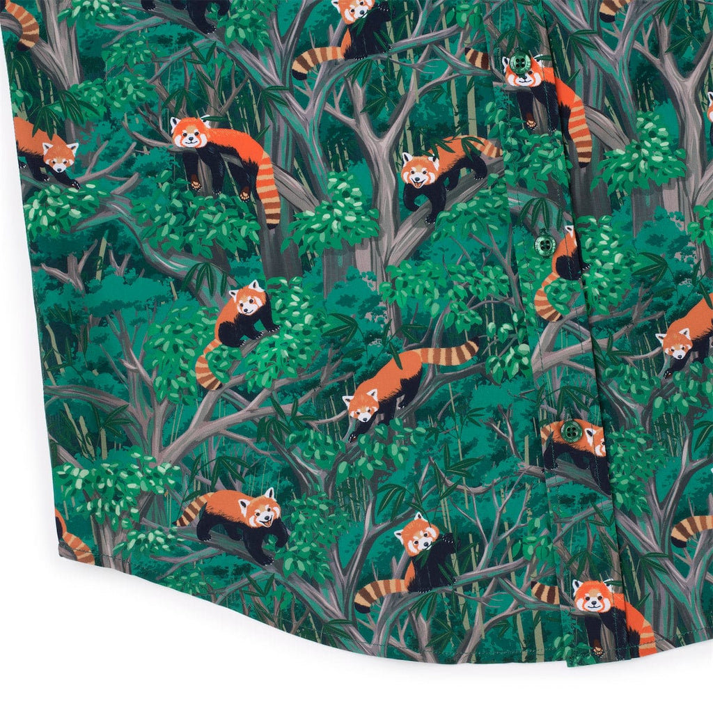 RSVLTS Red Panda-monium KUNUFLEX Short Sleeve Shirt in Green — detail 6