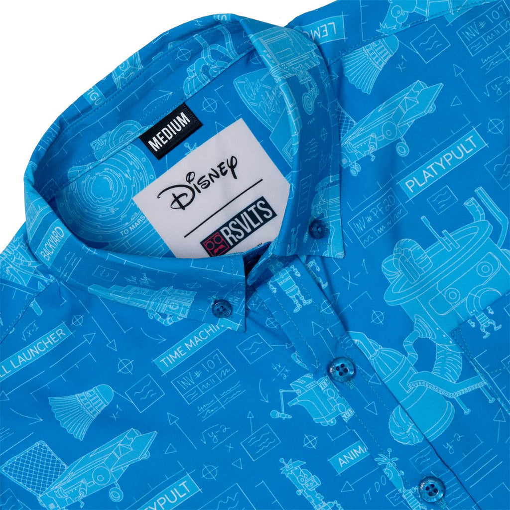 RSVLTS Backyard Blueprints Youth KUNUFLEX Short Sleeve Shirt in Blue — detail 3