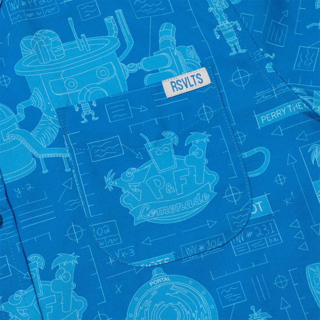 RSVLTS Backyard Blueprints Youth KUNUFLEX Short Sleeve Shirt in Blue — detail 2