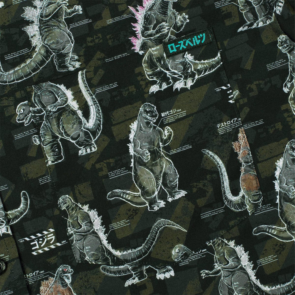 RSVLTS Gojivolution KUNUFLEX Short Sleeve Shirt in Black — detail 4