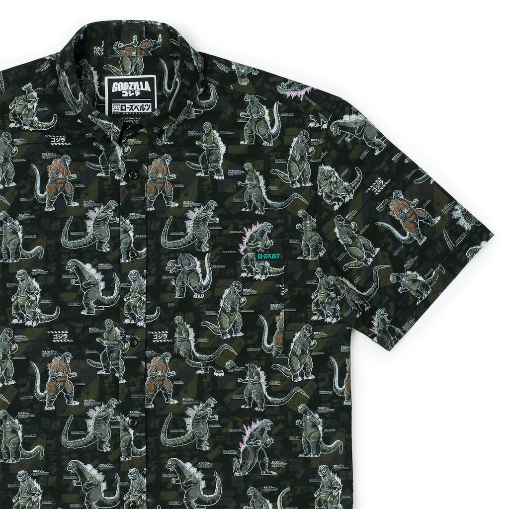 RSVLTS Gojivolution KUNUFLEX Short Sleeve Shirt in Black — front view