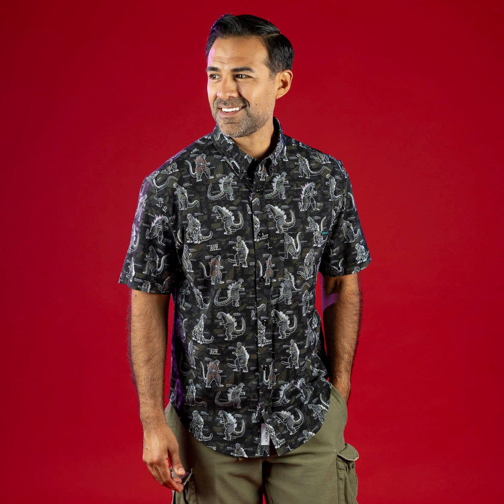 RSVLTS Gojivolution KUNUFLEX Short Sleeve Shirt in Black — detail 3