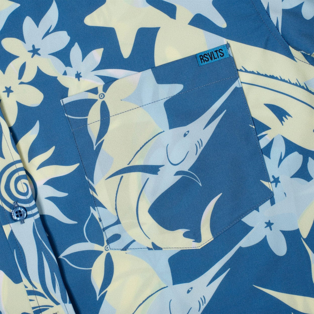 RSVLTS You’ve Got Sail KUNUFLEX Short Sleeve Shirt in Blue — detail 8