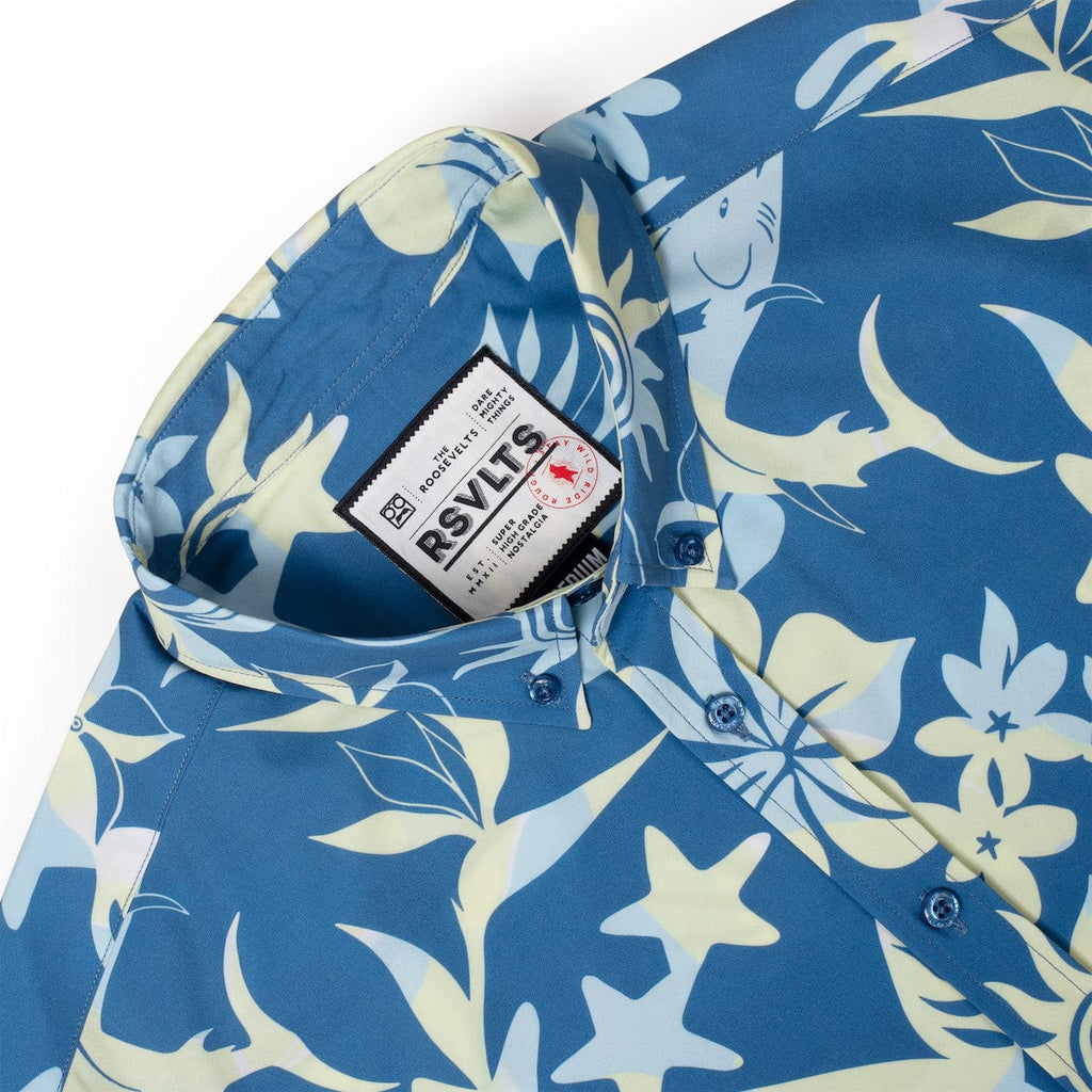 RSVLTS You’ve Got Sail KUNUFLEX Short Sleeve Shirt in Blue — detail 6