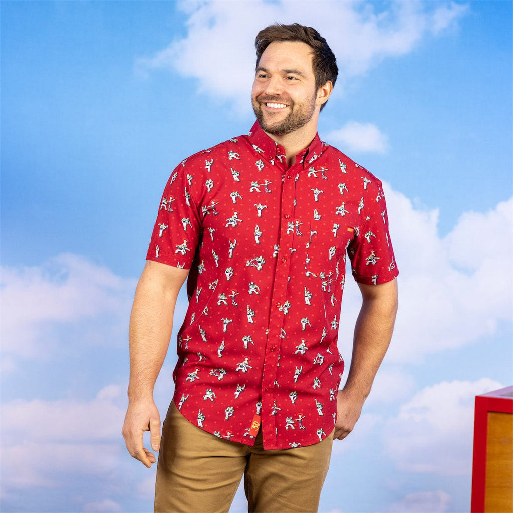 RSVLTS Spanish Mode KUNUFLEX Short Sleeve Shirt in Red — detail 3