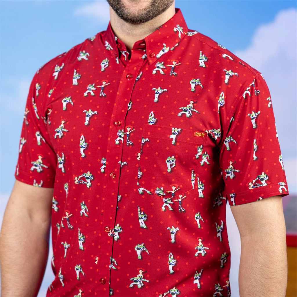 RSVLTS Spanish Mode KUNUFLEX Short Sleeve Shirt in Red — detail 5