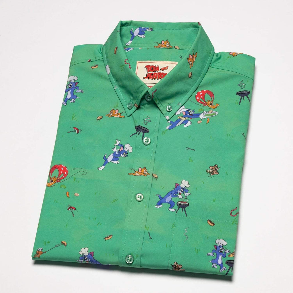RSVLTS Brawl-B-Q KUNUFLEX Short Sleeve Shirt in Green — detail 7