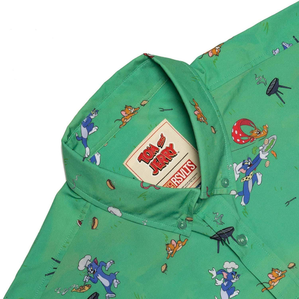 RSVLTS Brawl-B-Q KUNUFLEX Short Sleeve Shirt in Green — detail 6