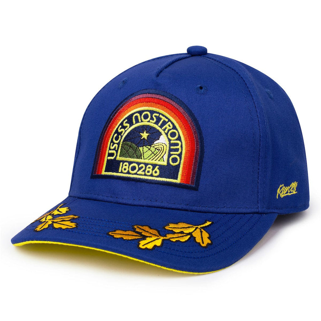 RSVLTS USCSS Nostromo 5-Panel Curved Brim Hat in Blue — front view