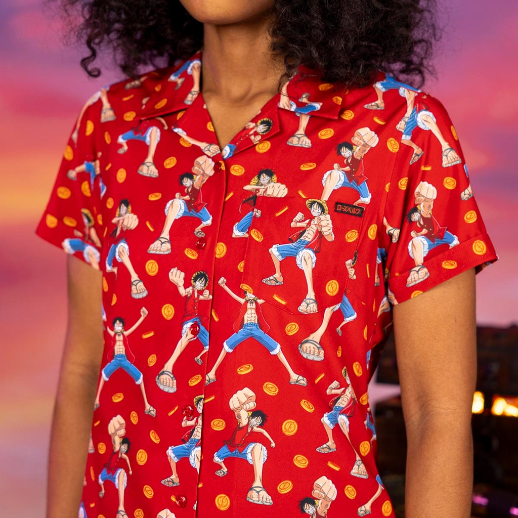 RSVLTS I’m Going to Become… Women's KUNUFLEX Short Sleeve Shirt in Red — detail 3