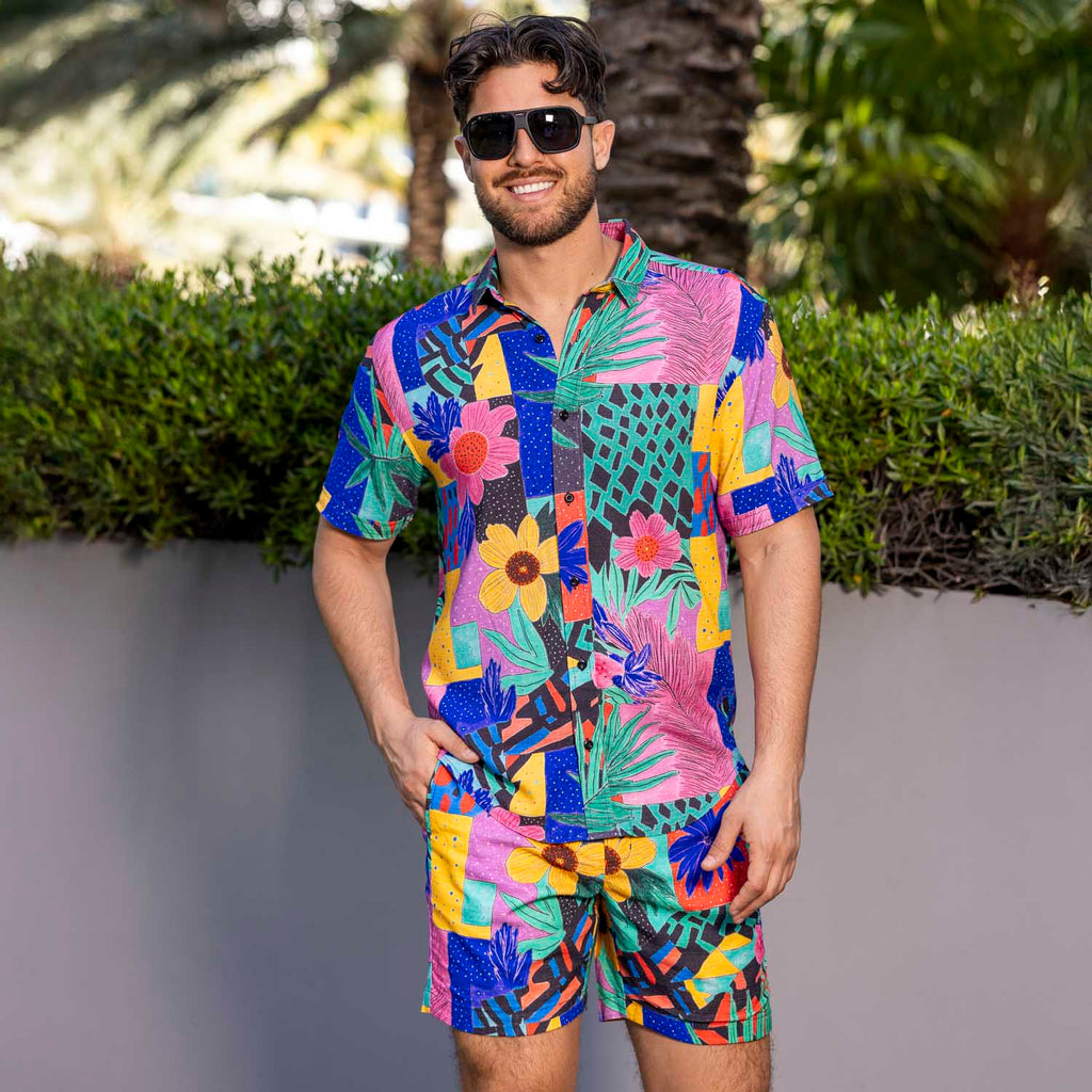 RSVLTS Max Floral Bamboo Resort Shorts in Multicolor — detail 5