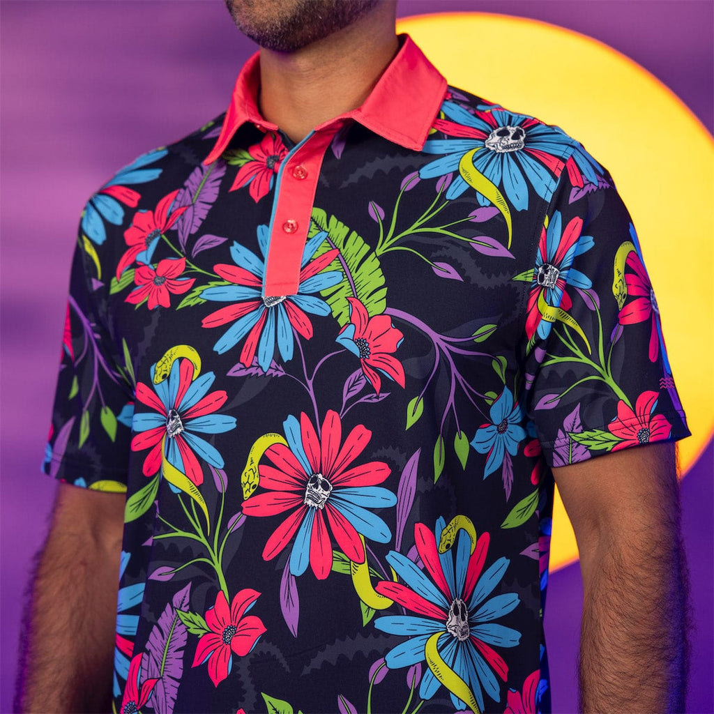 RSVLTS Doom and Bloom All-Day Polo in Black — detail 8