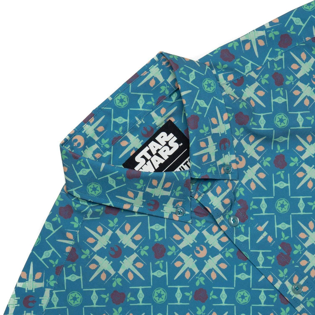 RSVLTS Grand Maz Couch KUNUFLEX Short Sleeve Shirt in Blue — detail 6