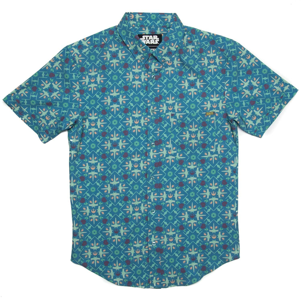 RSVLTS Grand Maz Couch KUNUFLEX Short Sleeve Shirt in Blue — detail 2