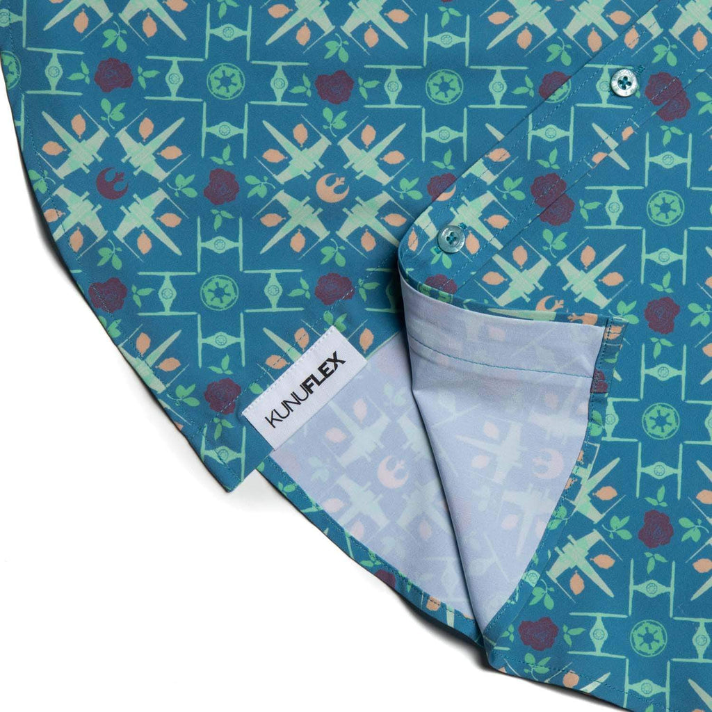 RSVLTS Grand Maz Couch KUNUFLEX Short Sleeve Shirt in Blue — detail 8