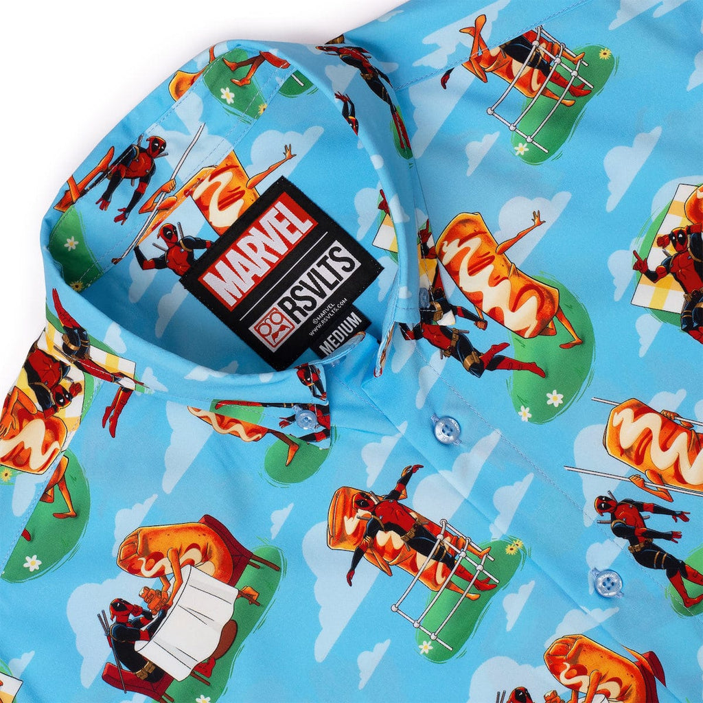 RSVLTS Chimichanga Dreams KUNUFLEX Short Sleeve Shirt in Blue — detail 9