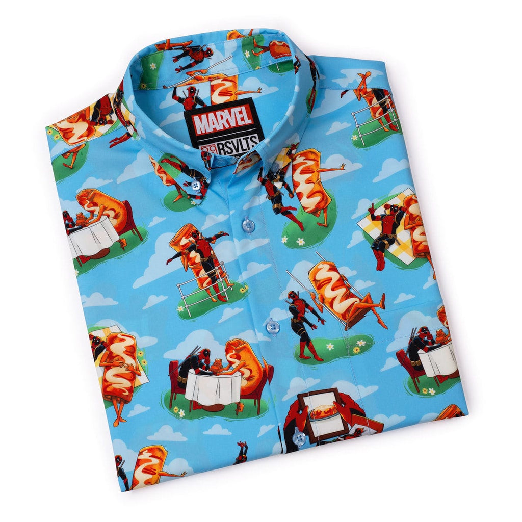 RSVLTS Chimichanga Dreams KUNUFLEX Short Sleeve Shirt in Blue — detail 10