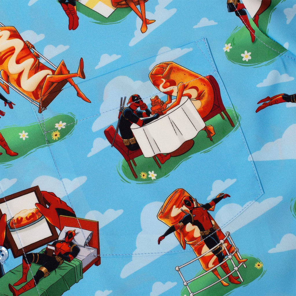RSVLTS Chimichanga Dreams KUNUFLEX Short Sleeve Shirt in Blue — detail 5