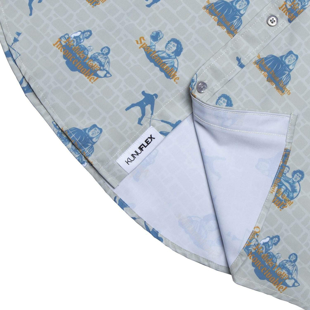 RSVLTS The Outlaws KUNUFLEX Short Sleeve Shirt in Gray — detail 7
