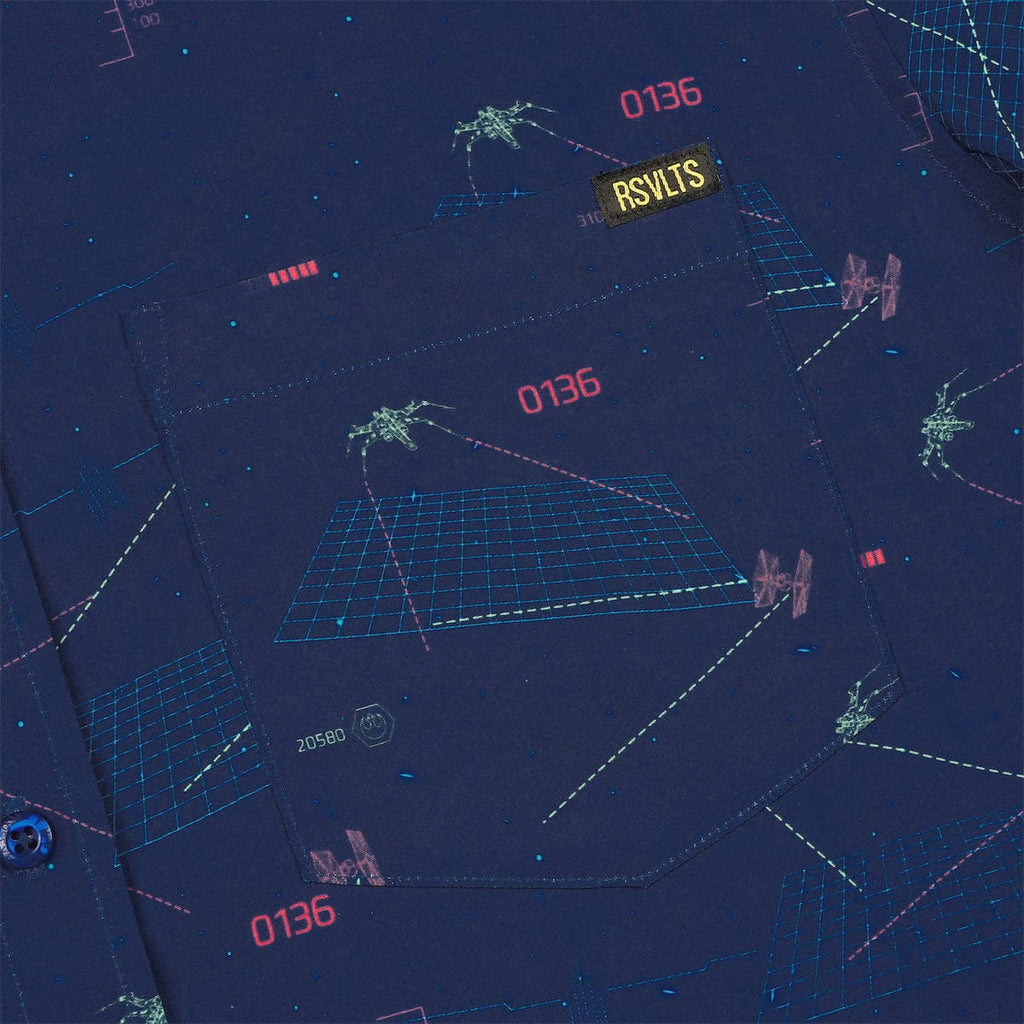 RSVLTS Starcade KUNUFLEX Short Sleeve Shirt in Blue — detail 7