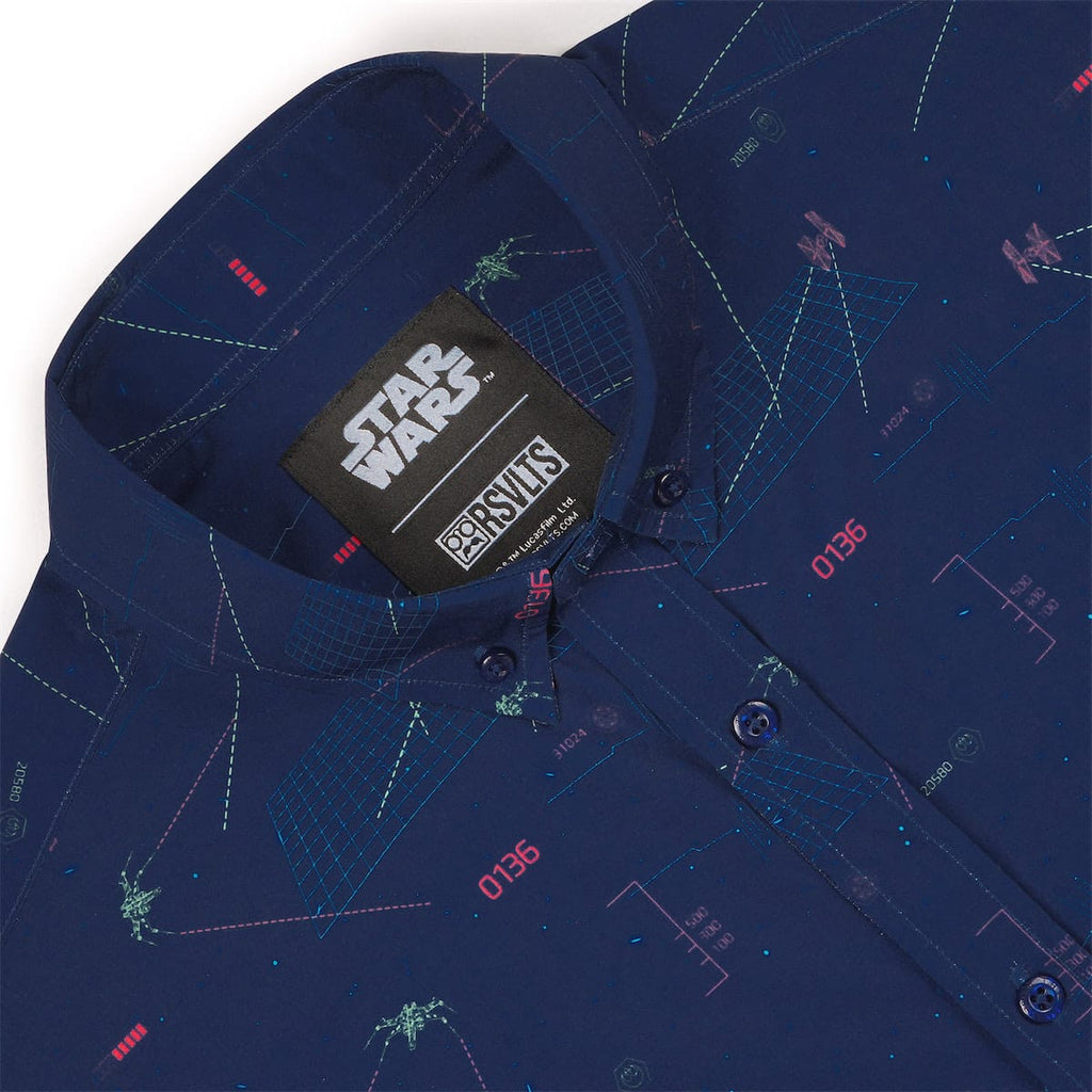 RSVLTS Starcade KUNUFLEX Short Sleeve Shirt in Blue — detail 10