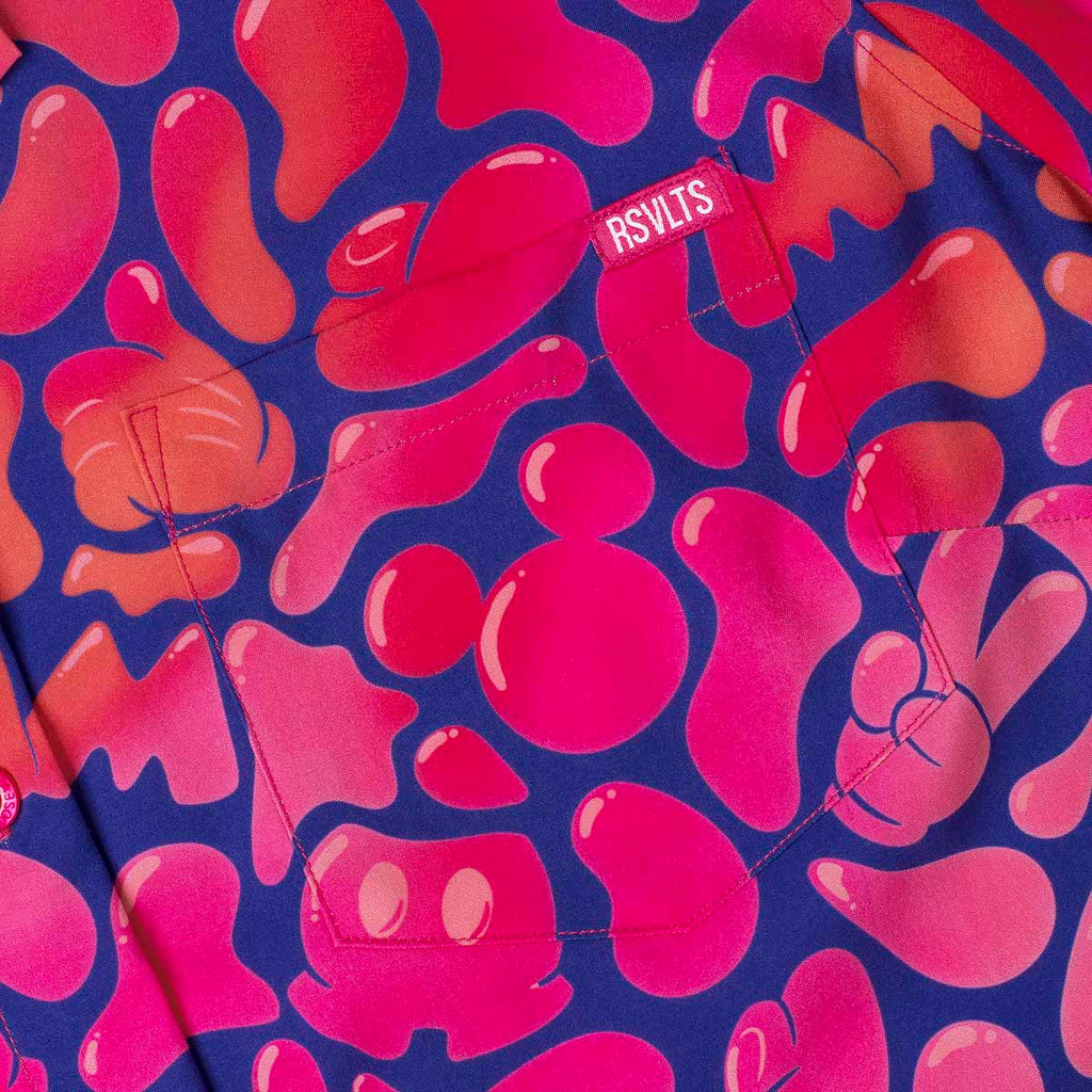 RSVLTS Glow Flow Mickey Women's KUNUFLEX Short Sleeve Shirt in Pink — detail 7