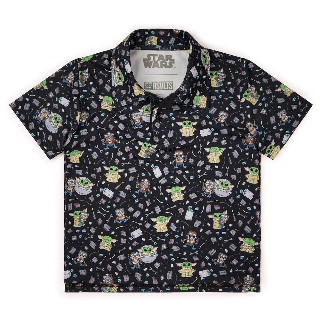 RSVLTS Frik 'n' Grogu Preschool All-Day Polo in Black — detail 2