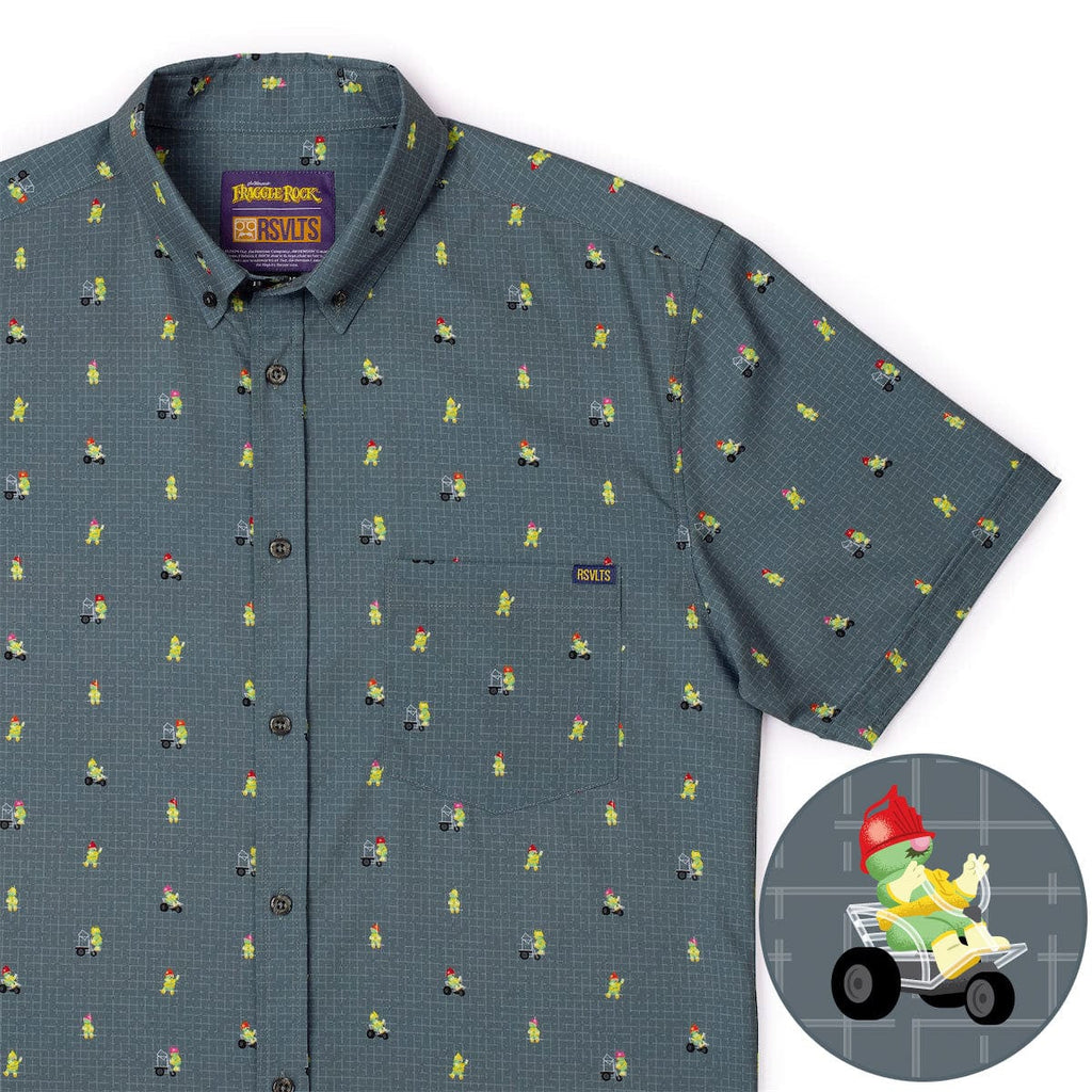 RSVLTS Diggin' Doozers KUNUFLEX Short Sleeve Shirt in Gray — detail 10