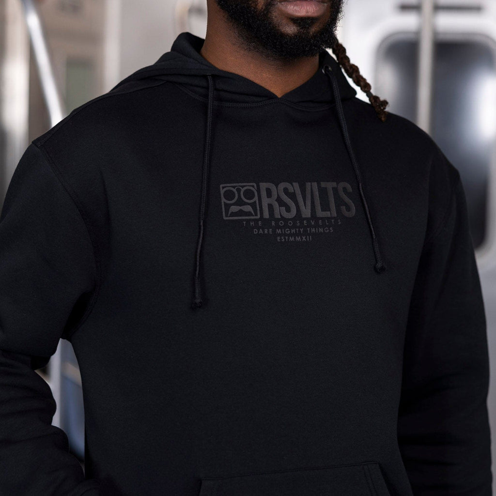 RSVLTS The Stealth Logo Classic Hoodie in Black — front view